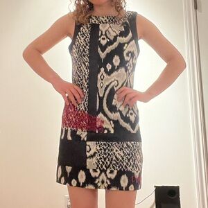 Desigual Mini Black and White Multi Patter Dress